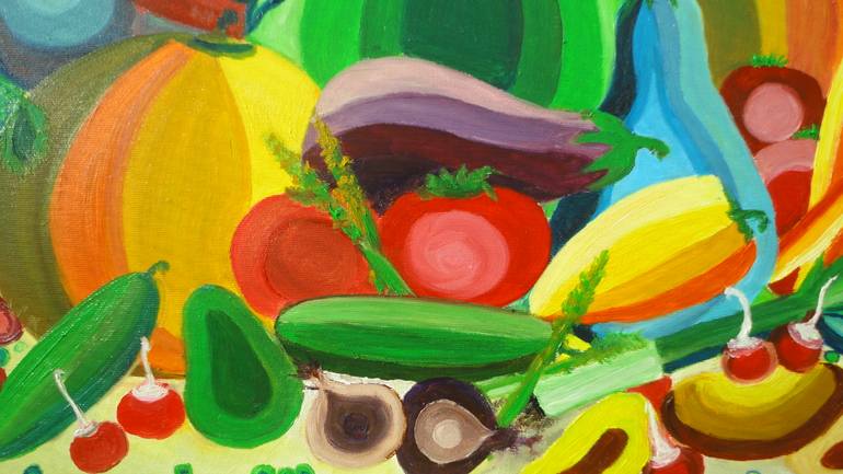 Original Folk Abstract Painting by Radosveta Zhelyazkova