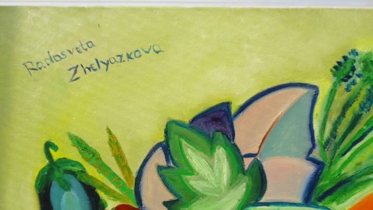 Original Folk Abstract Painting by Radosveta Zhelyazkova