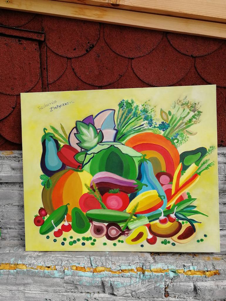 Original Folk Abstract Painting by Radosveta Zhelyazkova