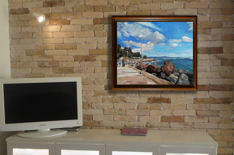 Original Impressionism Beach Painting by Radosveta Zhelyazkova