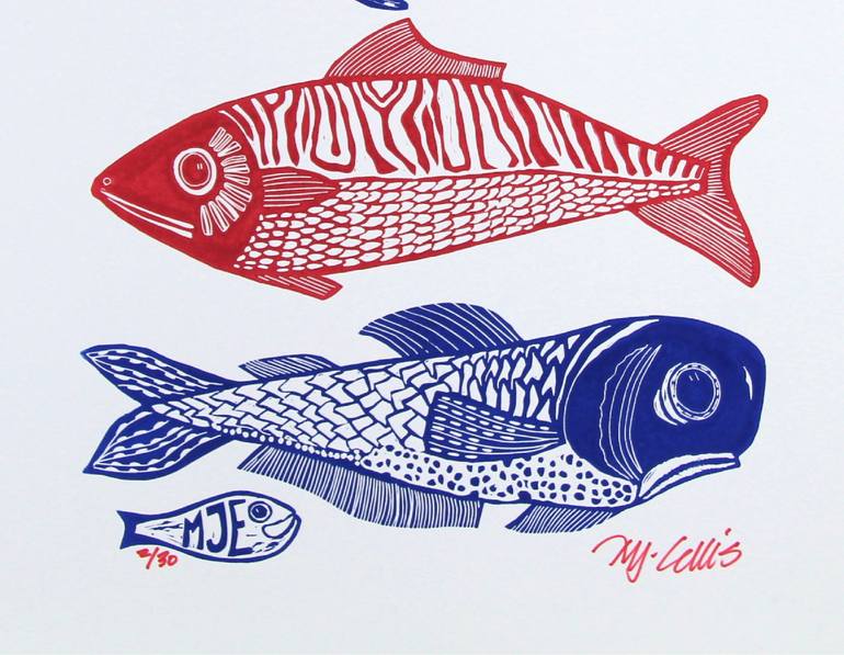 Original Illustration Animal Printmaking by Mariann Johansen-Ellis