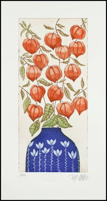 Original Figurative Floral Printmaking by Mariann Johansen-Ellis
