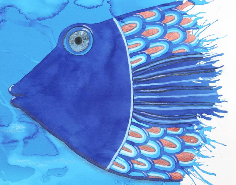 Original Fish Painting by Mariann Johansen-Ellis