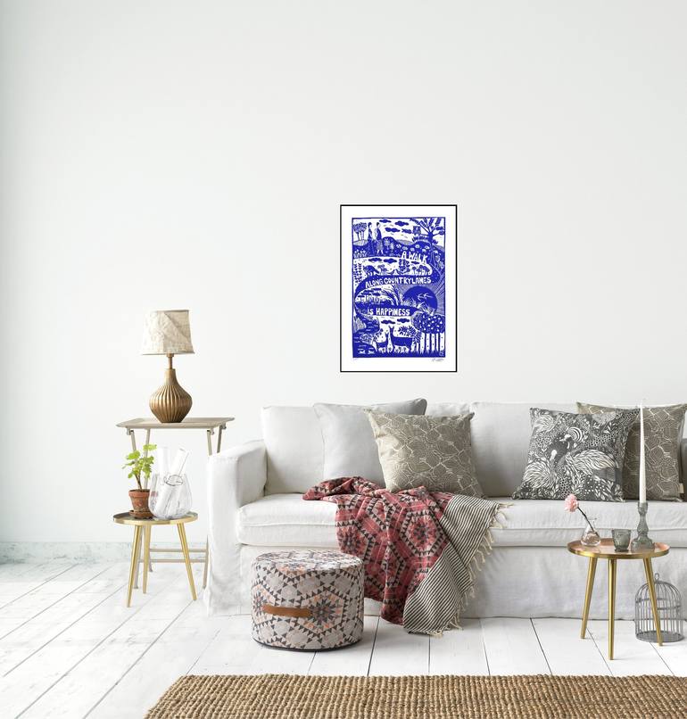 Original Illustration Nature Printmaking by Mariann Johansen-Ellis