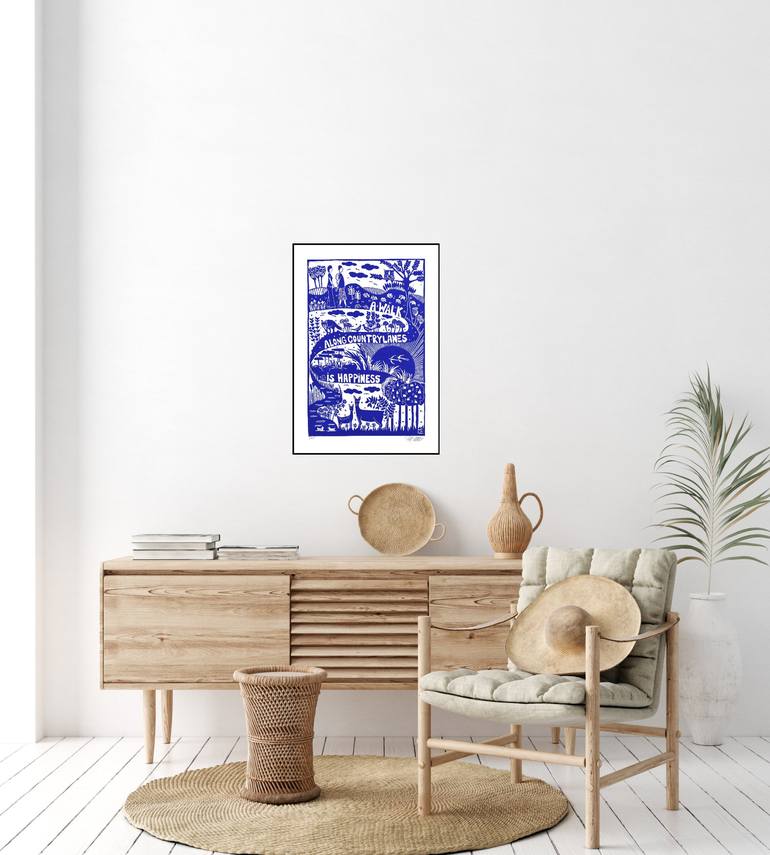 Original Illustration Nature Printmaking by Mariann Johansen-Ellis
