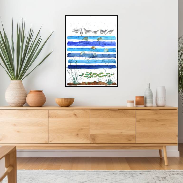 Original Contemporary Seascape Painting by Mariann Johansen-Ellis