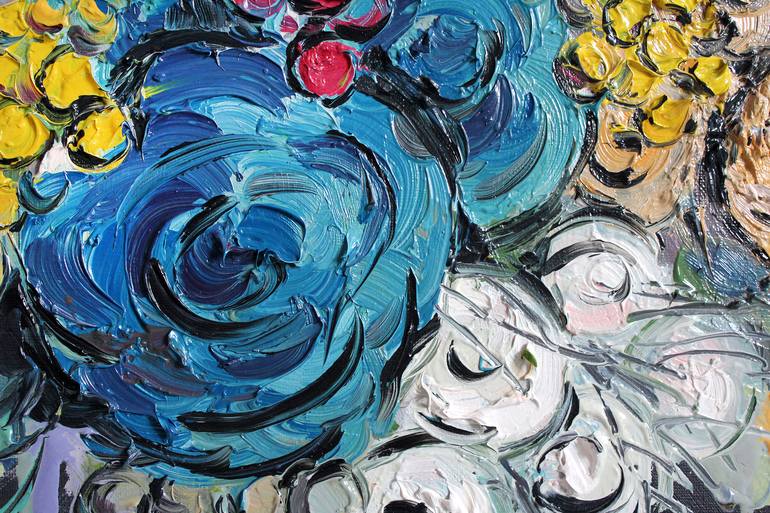 Original Abstract Floral Painting by Anastasia Flores