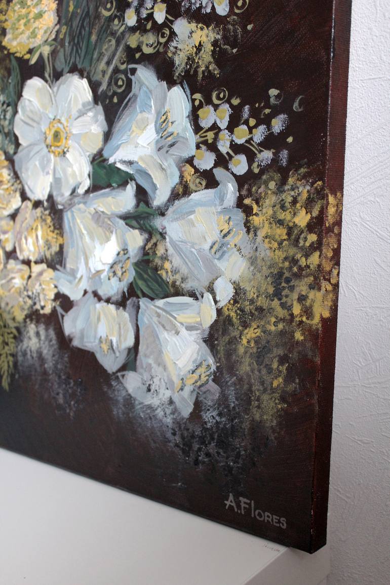 Original Abstract Floral Painting by Anastasia Flores