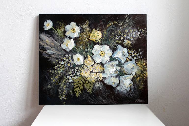 Original Abstract Floral Painting by Anastasia Flores