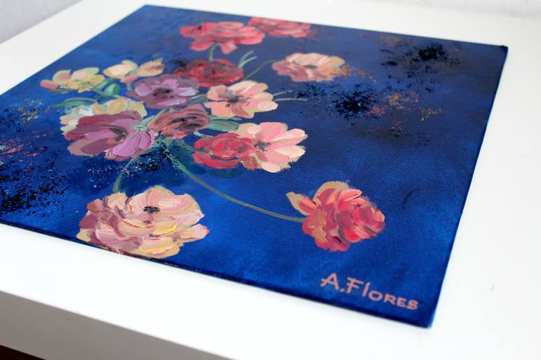 Original Fine Art Floral Painting by Anastasia Flores