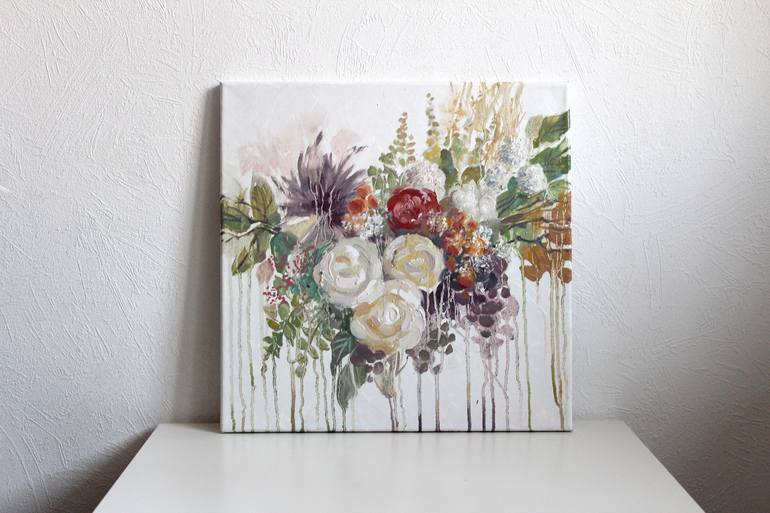 Original Fine Art Floral Painting by Anastasia Flores