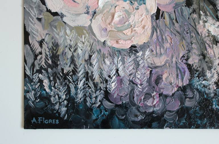 Original Fine Art Floral Painting by Anastasia Flores