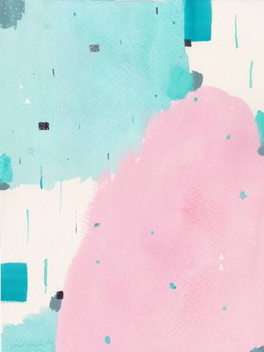 Pink Blue Abstract Print 9x12 - Meet You Halfway thumb