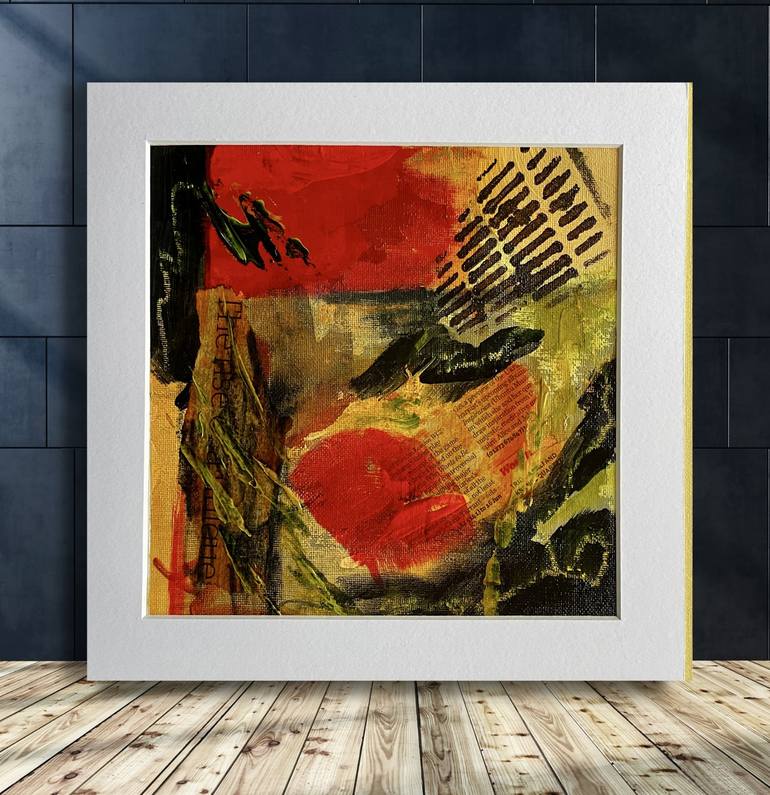 Nr1 of a Red and Yellow Abstract Series Painting by Marja Brown