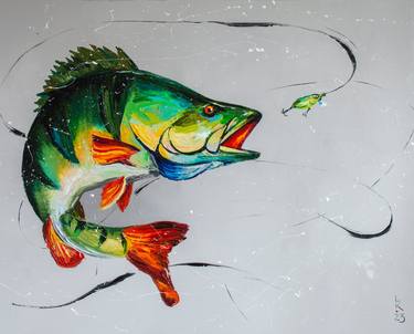 Original Figurative Fish Paintings by Liubov Kuptsova