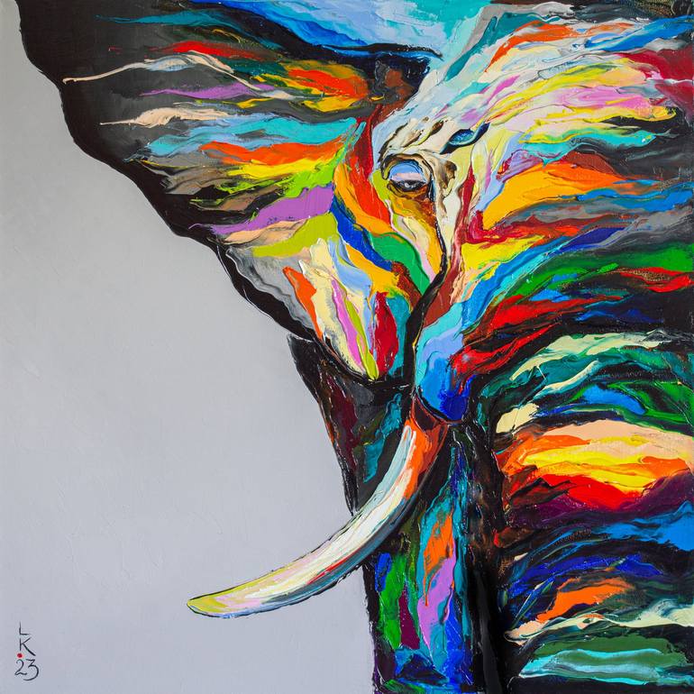 Wise elephant Painting by Liubov Kuptsova | Saatchi Art