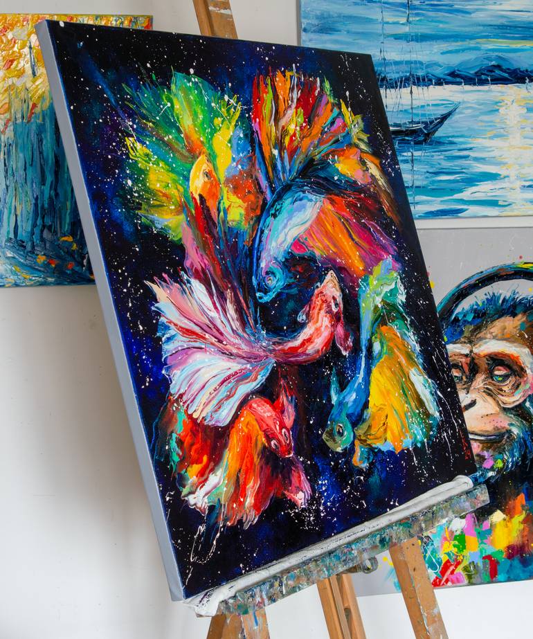 Original Impressionism Animal Painting by Liubov Kuptsova