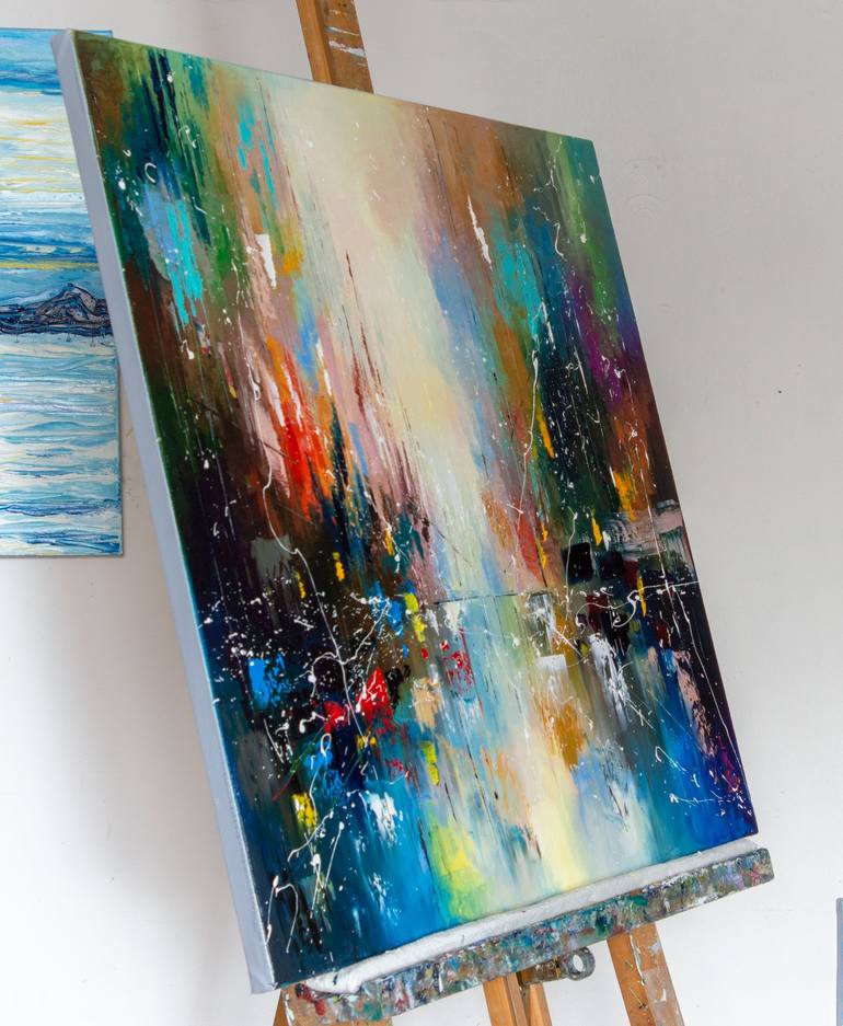 Original Abstract Cities Painting by Liubov Kuptsova