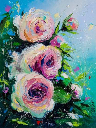 Print of Impressionism Floral Paintings by Liubov Kuptsova
