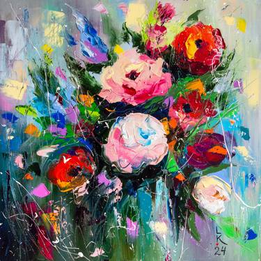 Print of Impressionism Floral Paintings by Liubov Kuptsova