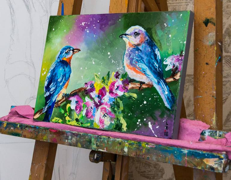 Original Impressionism Animal Painting by Liubov Kuptsova