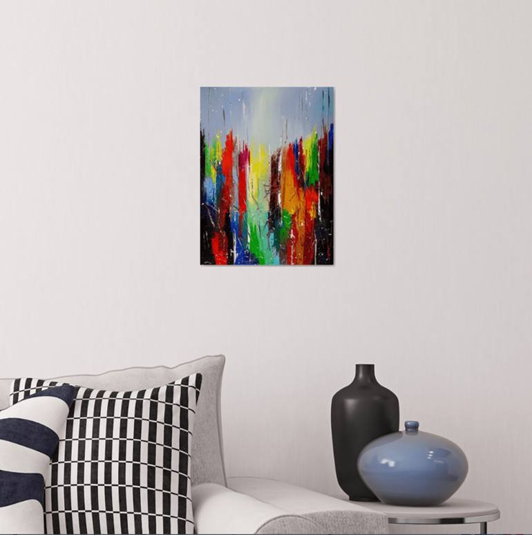 Original Abstract Cities Painting by Liubov Kuptsova