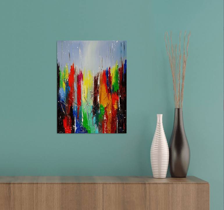 Original Abstract Cities Painting by Liubov Kuptsova