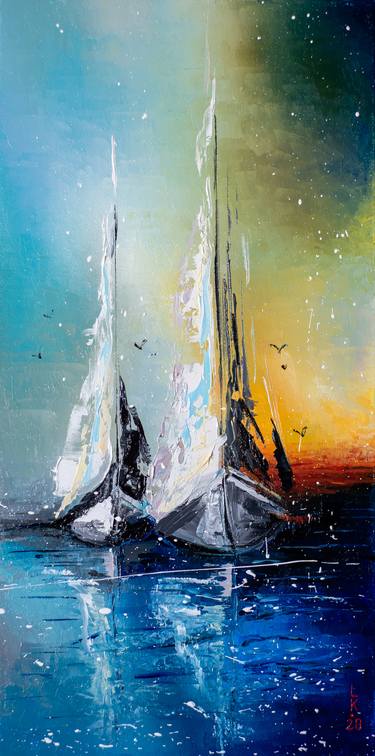 Print of Sailboat Paintings by Liubov Kuptsova