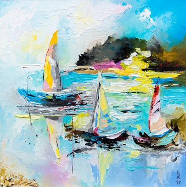 Original Impressionism Boat Paintings by Liubov Kuptsova