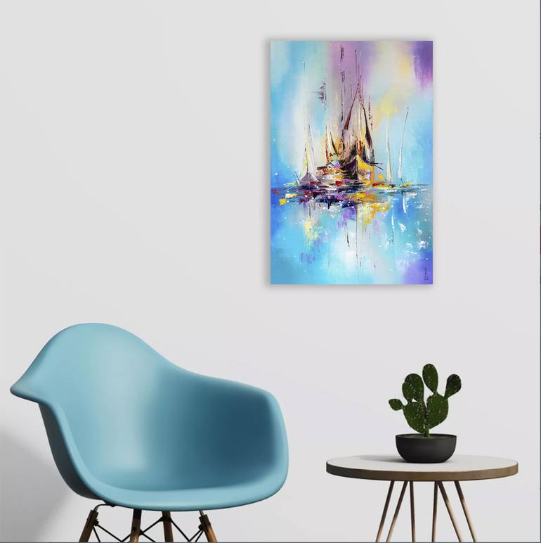 Original Abstract Seascape Painting by Liubov Kuptsova