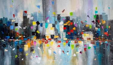 Print of Abstract Cities Paintings by Liubov Kuptsova