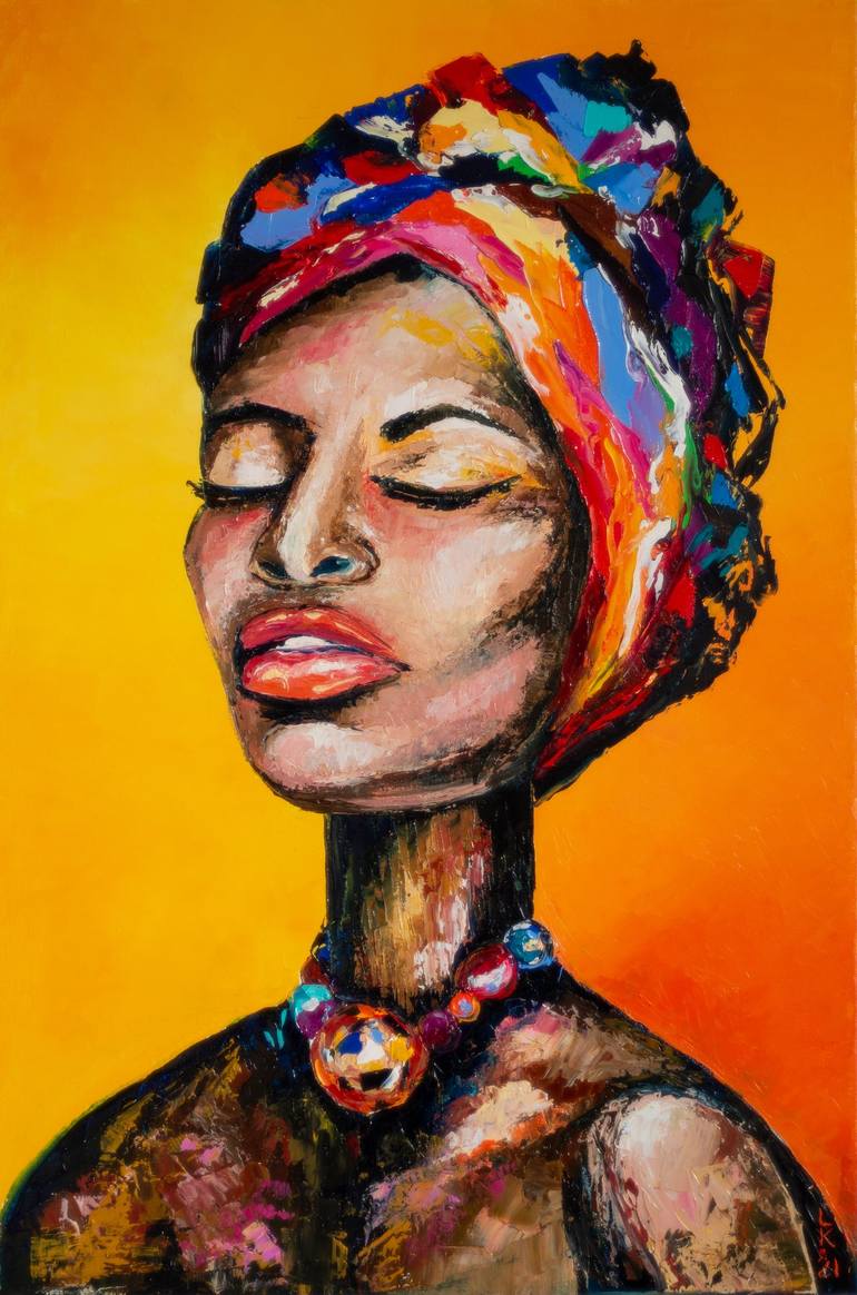 Black mystical woman Painting by Liubov Kuptsova | Saatchi Art