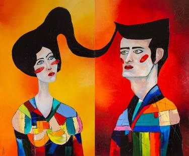 Print of Abstract Portrait Paintings by Liubov Kuptsova