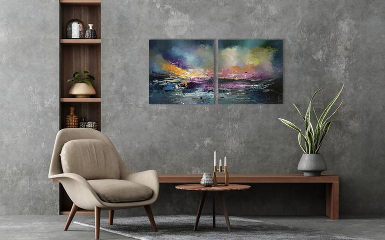 Original Abstract Seascape Painting by Liubov Kuptsova