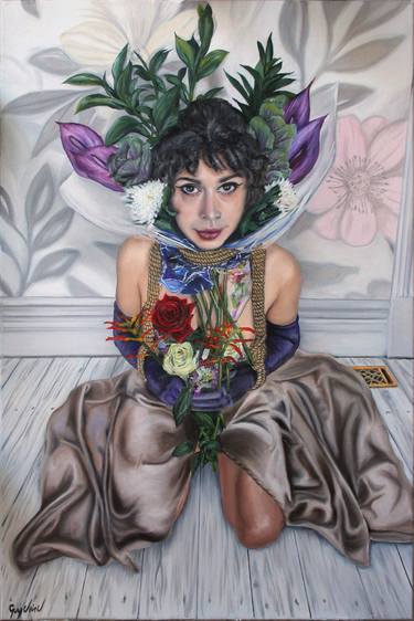 Original Figurative Women Painting by Guy Usinu