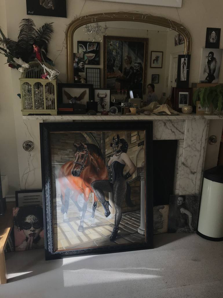Original Fine Art Horse Painting by Guy UsinU