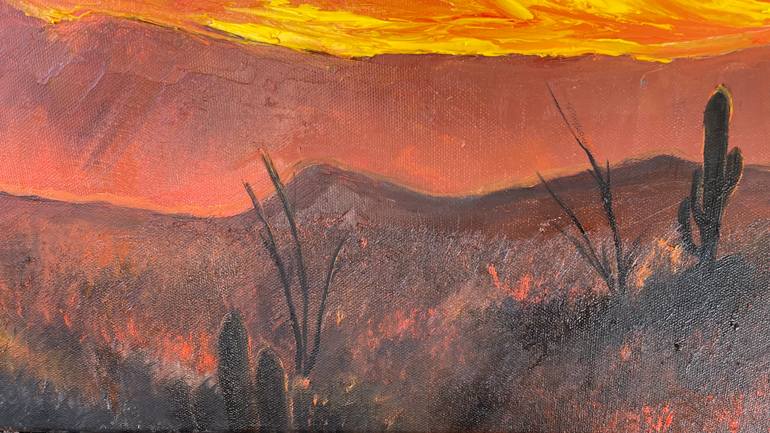 Original Expressionism Landscape Painting by Anastasiia Novitskaya