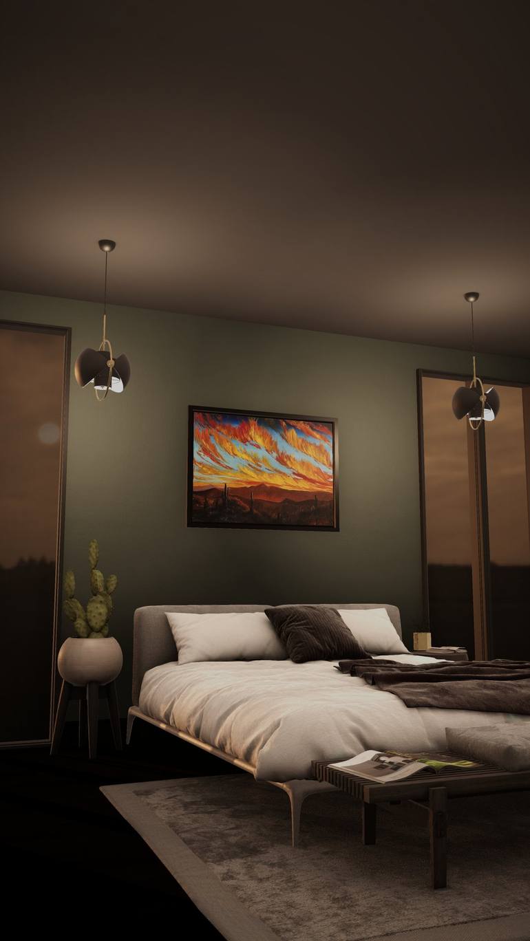 Original Expressionism Landscape Painting by Anastasiia Novitskaya