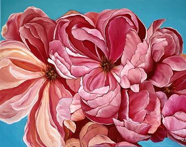 Original Expressionism Floral Painting by Anastasiia Novitskaya