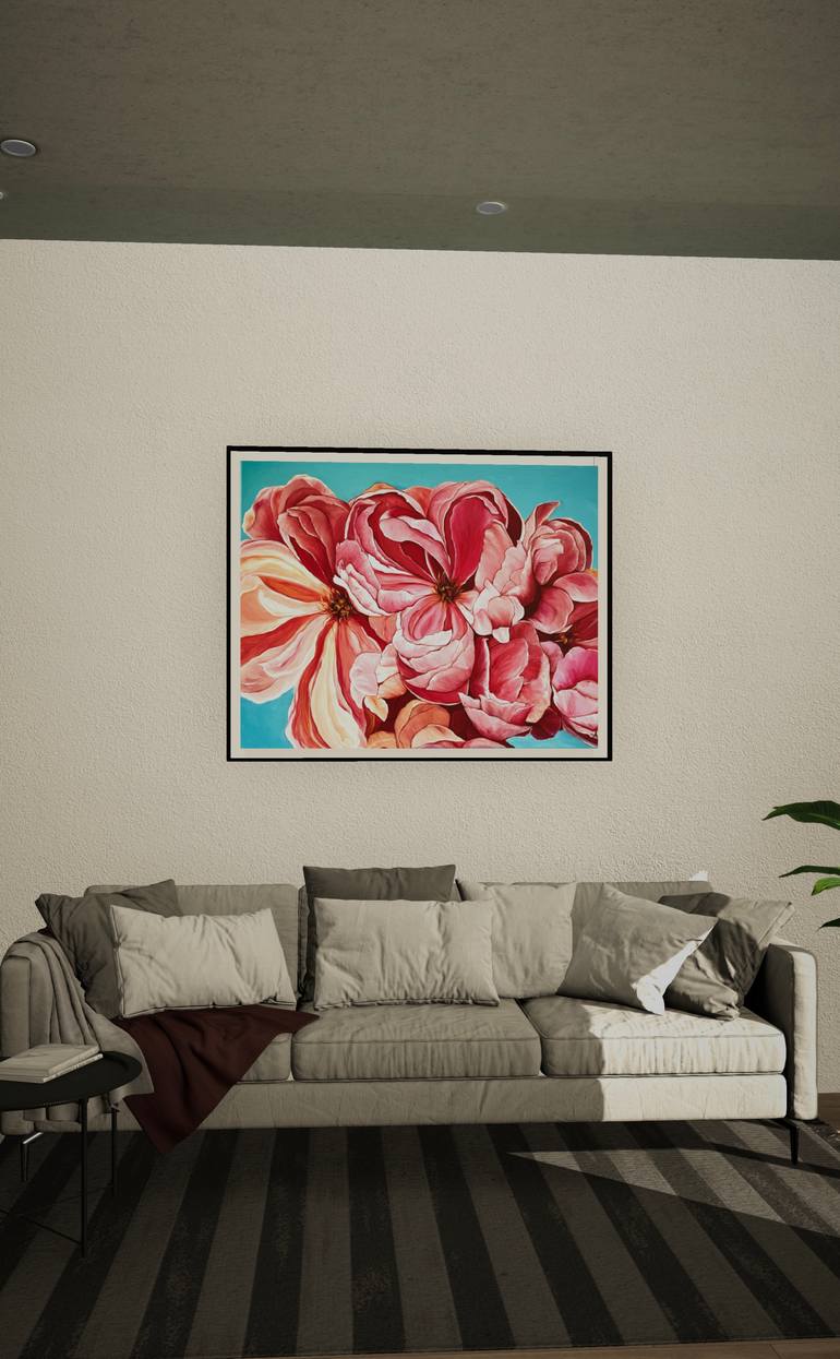 Original Expressionism Floral Painting by Anastasiia Novitskaya
