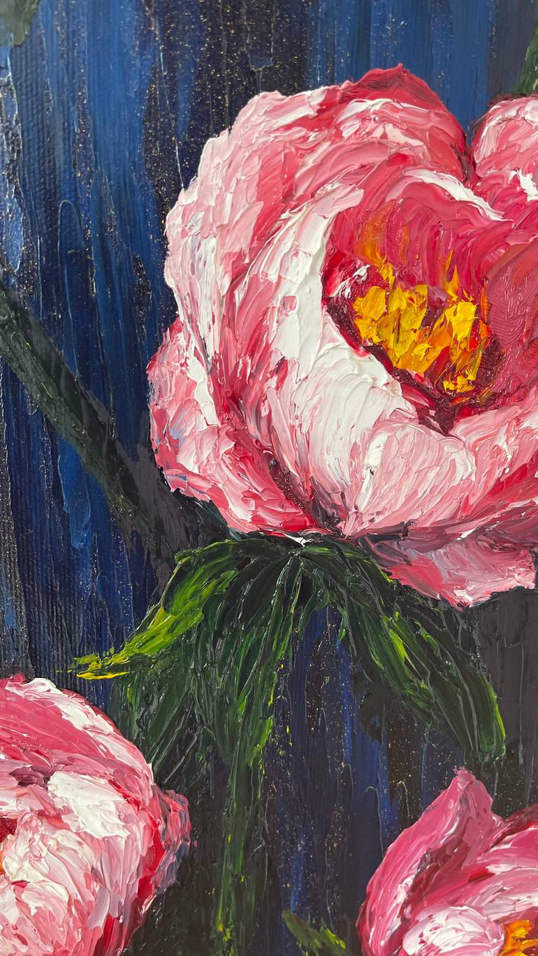 Original Abstract Expressionism Botanic Painting by Anastasiia Novitskaya