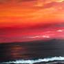 Red sunset Painting by Anastasiia Novitskaya | Saatchi Art