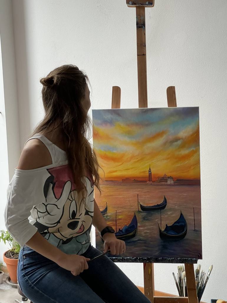 Original Impressionism Landscape Painting by Anastasiia Novitskaya