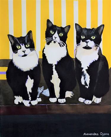 Print of Cats Paintings by Alexandra Djokic