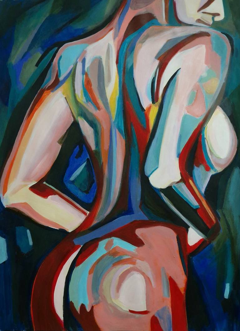 Posing Nude Female Original deals Acrylic Figure Painting