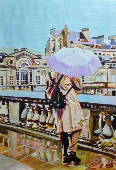 The man with umbrella / 100 x 70 cm thumb
