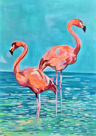 Flamingos / 101 x 72 cm thumb