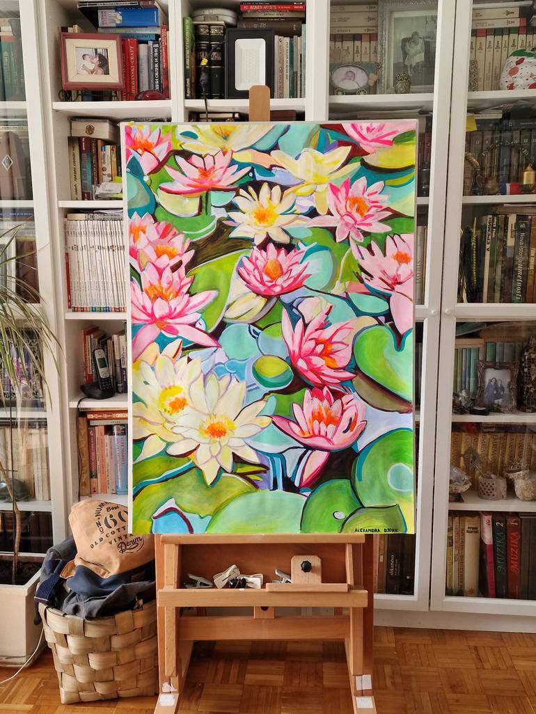 Original Figurative Floral Painting by Alexandra Djokic