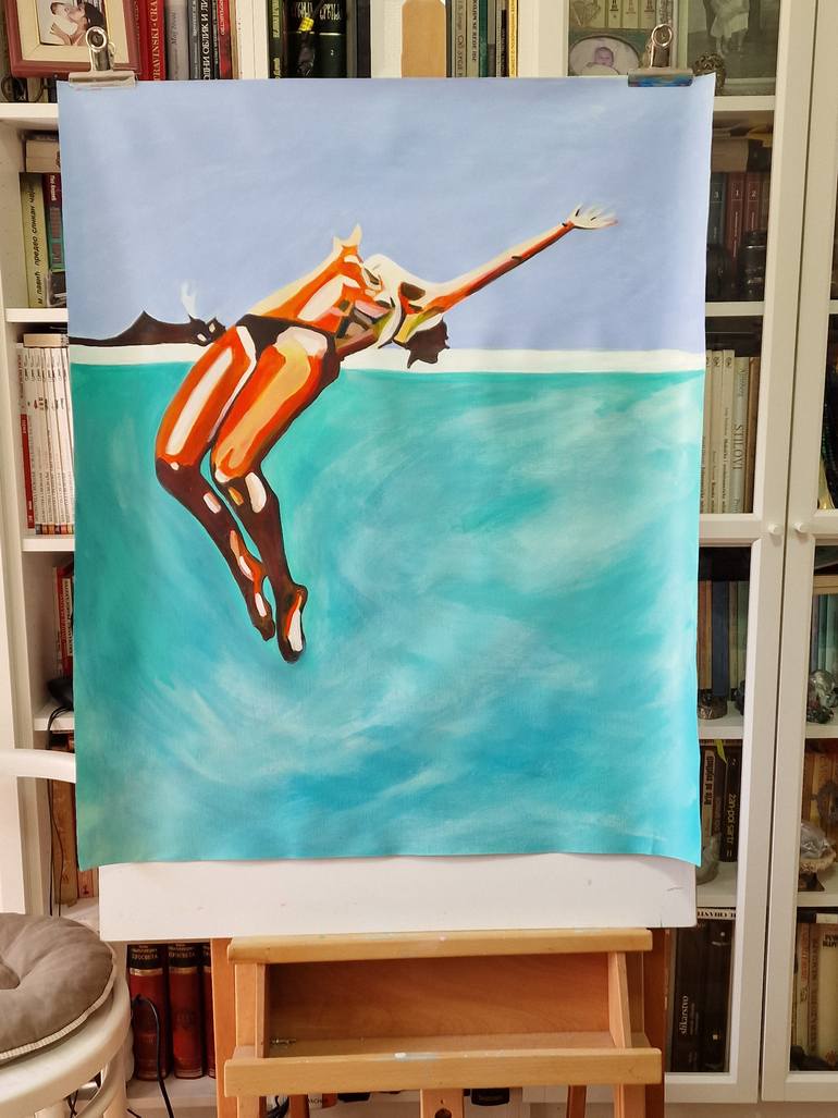 Original Abstract Beach Painting by Alexandra Djokic