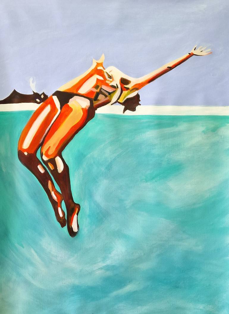 Original Abstract Beach Painting by Alexandra Djokic